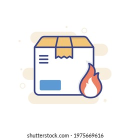 Flammable vector filled outline icon style illustration. EPS 10 File