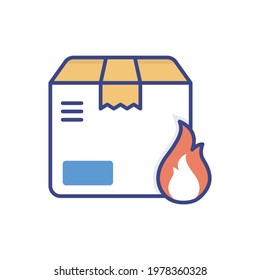 Flammable vector icon style illustration. EPS 10 File