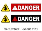 Flammable Warning Sign, Danger Industrial Sign Vector Art Illustration