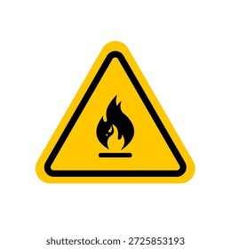 Señal de advertencia inflamable, icono de Vector de peligro de incendio