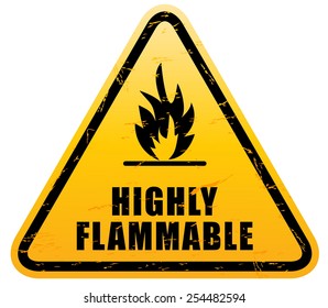 Flammable Warning Sign (highly flamable sign). easy to remove scratch.