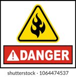 Flammable Warning Sign Vector Art Illustration