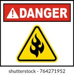 Flammable Warning Sign Vector Art Illustration