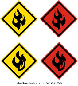 Flammable Warning Sign Vector Art Illustration
