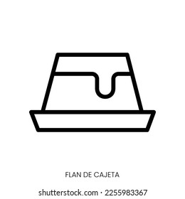 flan de cajeta icon. Line Art Style Design Isolated On White Background