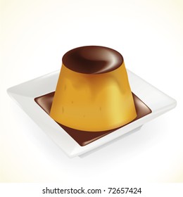 Flan dessert in vector art