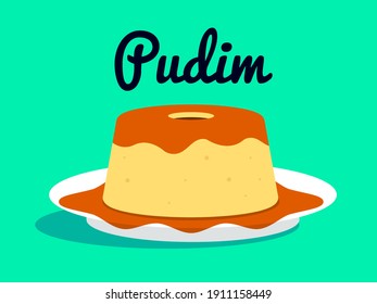 Flan or Pudding of Condensed Milk. Caramel topping. Famous dessert from Brazil. 