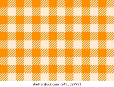 Flanel Texture luxury scottish style check Fabric. Orange gingham, rhombus, buffalo or lumberjack plaid. Tartan pattern. Vector flanel, memphis style, textile texture. Luxury check