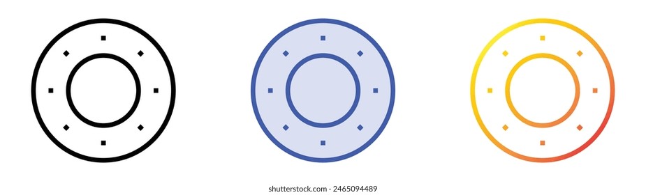 flange icon. Linear, Blue Fill and Gradient Style Design Isolated On White Background