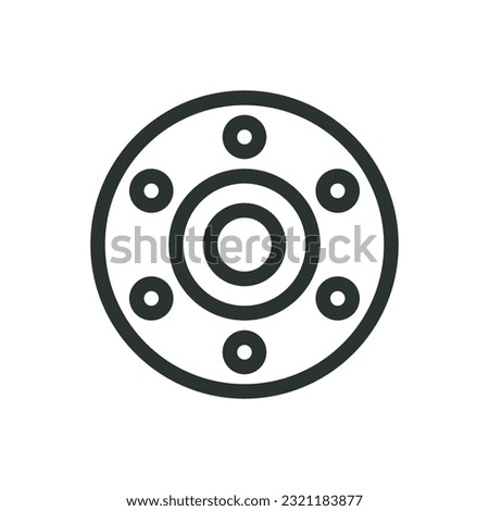 Flange isolated icon, welded neck flange connector vector icon with editable stroke
