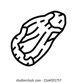 flank beef meat line icon vector. flank beef meat sign. isolated contour symbol black illustration