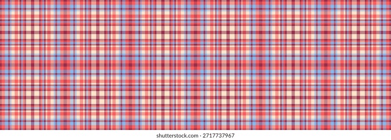 Vector de tartán de fondo de franela, textura neta textura textil. Patrón de tela sin costuras desgastado a cuadros en paleta de colores rojo y bisque.