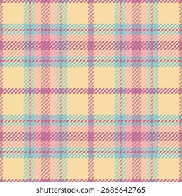 Flanell Hintergrund Vektor Textur, koreanischen Check Stoff Muster. Mid Tartan plattiert nahtlose Textilien in Mokassin und Bernsteinfarben Palette.