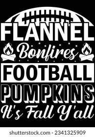 Flannel bonfires football pumpkins it's fall y'all vector art design, eps file. design file for t-shirt. SVG, EPS cuttable design file