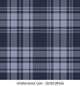 Flannel check plaid pattern in blue. Seamless Scottish tartan vector texture for spring summer autumn winter shirt, blanket, duvet cover, throw, poncho, other modern fashion textile design.
