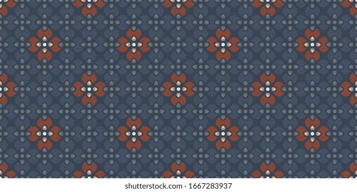 Flannel pattern abstract check repeating dim blue motif.