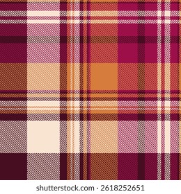 Flannel plaid texture vector, color textile background fabric. Teen seamless check pattern tartan in dark and light colors palette.