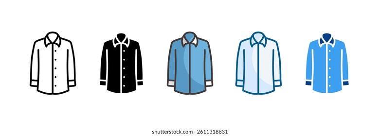 Flannel Shirt Icon Set Multiple Style Collection