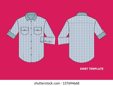 Flannel Shirt Vector Template 01