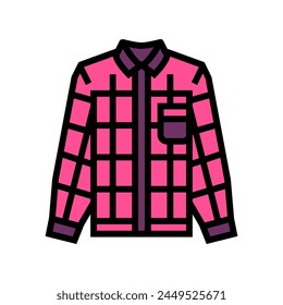 flannel shirt vintage fashion color icon vector. flannel shirt vintage fashion sign. isolated symbol illustration