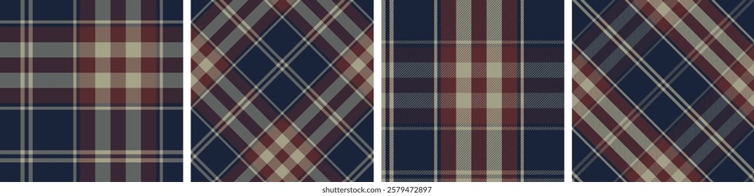 Flannel skirt design set seamless pattern for dress check, gingham , tartan plaid , tablecloth other modern and fashion print.