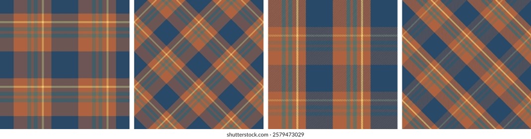 Flannel skirt design set seamless pattern for dress check, gingham , tartan plaid , tablecloth other modern and fashion print.