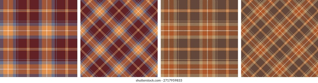 Conjunto de franela y patrón de tartán. Fondo de textura de tela a cuadros.