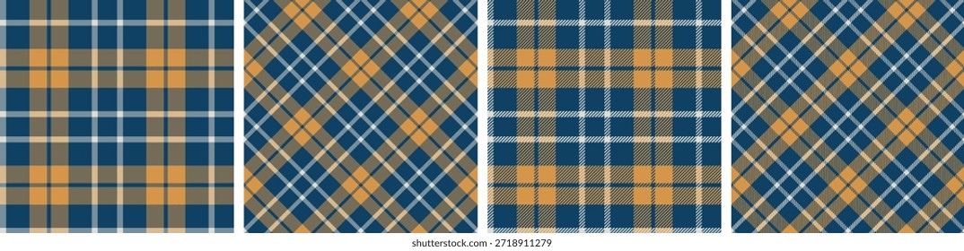 Conjunto de patrón de franela y tartán. Fondo de textura de tela a cuadros.
