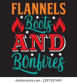 Flannels Boots And Bonfires T-shirt Design Vector File svg