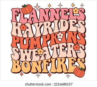 Flannels Hayrides Pumpkins Sweaters Bonfires, Bonfires Shirt, Bonfires Sweatshirt, Retro Boho Fall Sweater,Autumn Sweater, Fall Weather, Thanksgiving