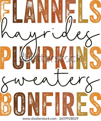 Flannels hayrides pumpkins sweaters bonfires, Fall Design