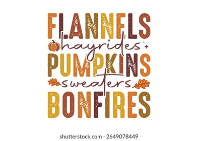 Flannels hayrides, Thanksgiving t-shirt design, Funny Fall shirt, autumn bundle,Retro Pumpkin, Handmade calligraphy vector illustration graphic, Hand written vector sign, Cut File Cricut, Silhouette