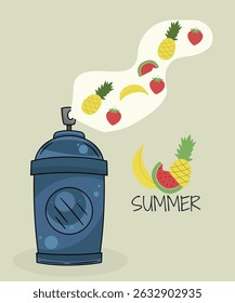 Flant Design Verano con pintura en aerosol en frutas