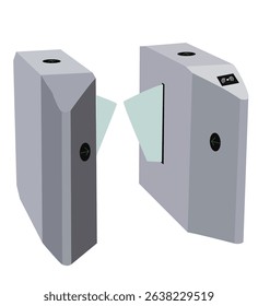flap barrier gate.Turnstile icon. metal turnstile to block the passage without permission or identification