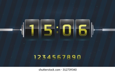 Flap clock and number counter template