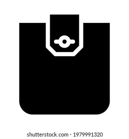 flap pocket glyph icon vector. flap pocket sign. isolated contour symbol black illustration