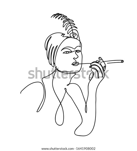 Flapper Girl 20s Black White Vector Stock Vector (Royalty Free