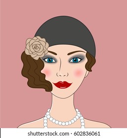 Flapper girl Retro 20s-30s style portrait