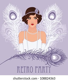 Flapper girl series: Retro party invitation design