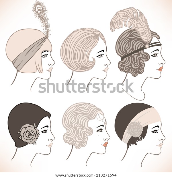 Flapper Girl Typical 20s Retro Hairstyle Royalty Free Stock Image