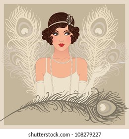 Flapper gitl series: Retro party invitation design