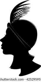 Flapper, Woman Silhouette, Vector, Illustration