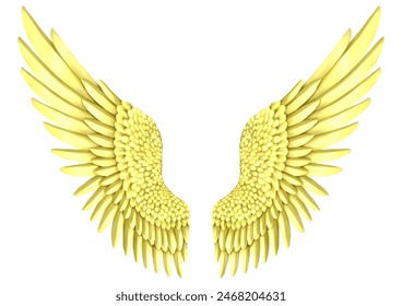 Flapping golden wings symbol mark icon