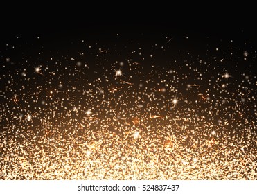 Flare background. Golden light. Christmas bokeh. Ornament for cover, congratulation, leaflets, invitation, greeting, banners, brochures, booklets. Vector decorative design. 
