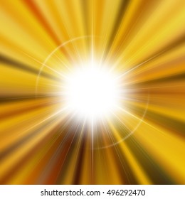 Flare bright shiny star with lined background