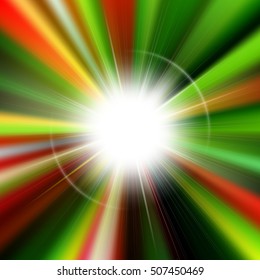 Flare bright shiny star with lined background