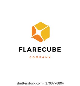 Flare Cube Light Logo Vector Icon Illustration Download