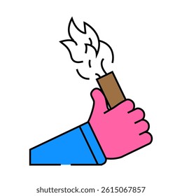 flare fire line icon vector. flare fire sign. isolated symbol illustration