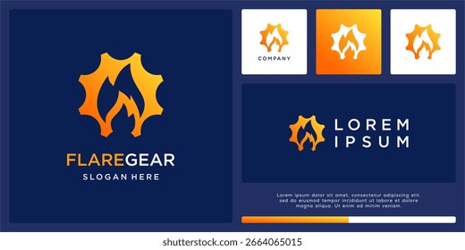 Flare gear logo design template