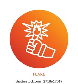 Ilustración Mini Del Icono Del Gradiente De La Llamarada, Uso Para El Concepto Moderno, Impresión, Ui, Kit De La Ux, Web Y Desarrollo Del App. Vector Relacionado Con Bomberos, Rescate Y Más